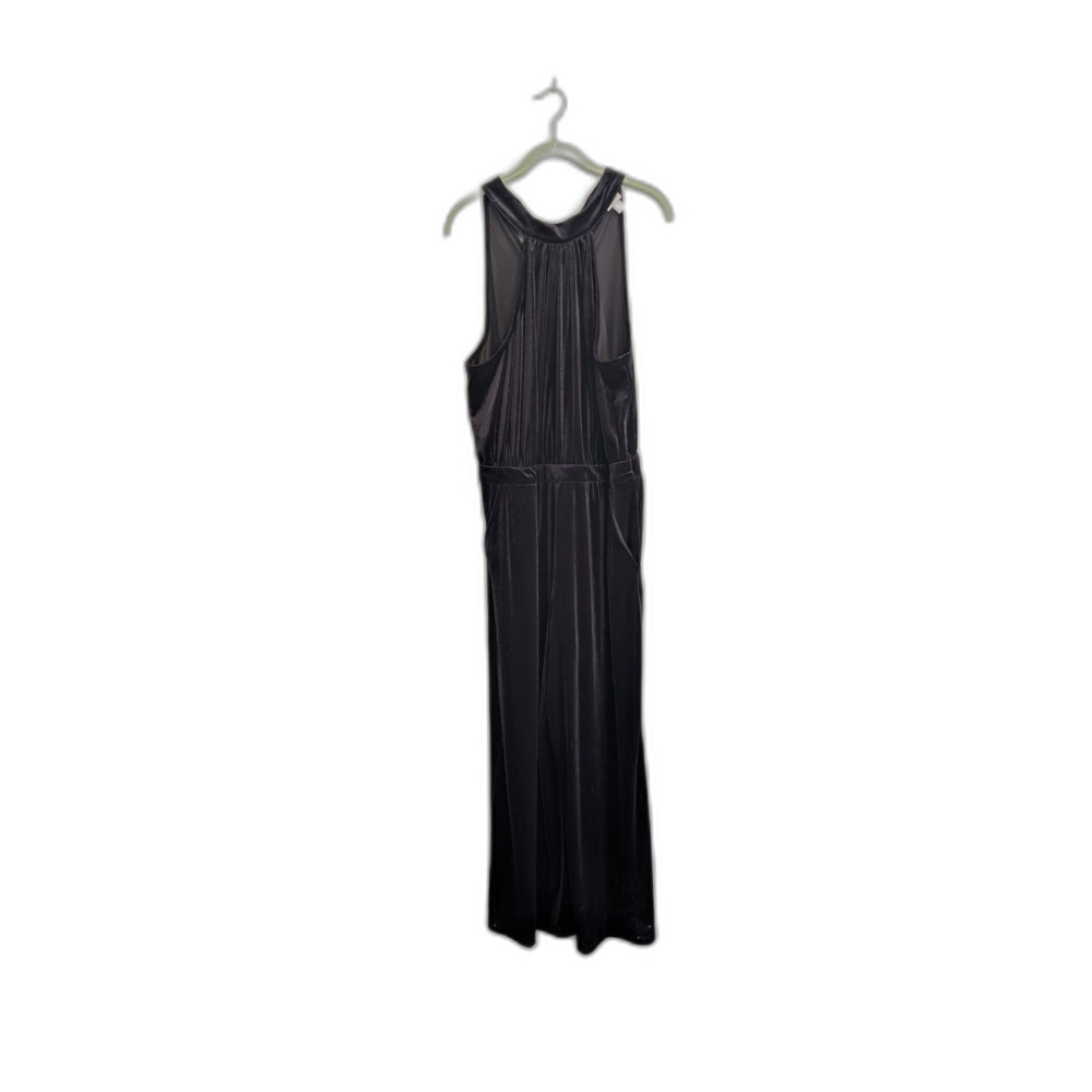 Women's Black Halted Velvet Jumpsuit - A New Day Size XL